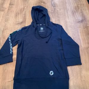 Aerie Navy 3/4 Sleeve Pullover Hoodie